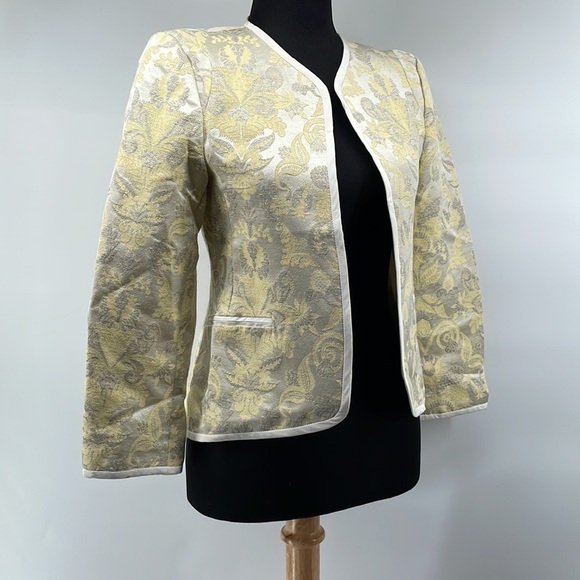 Aritzia Wilfred festin jacket blazer novelty brocade Italian made floral spring - Picture 7 of 11
